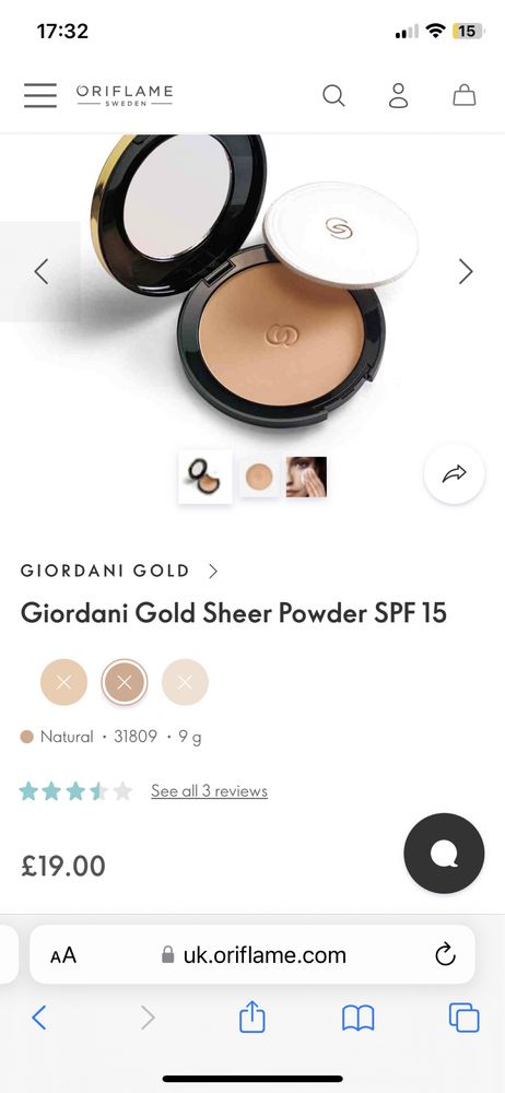 Oriflame Giordani pudra compacta noi!!!