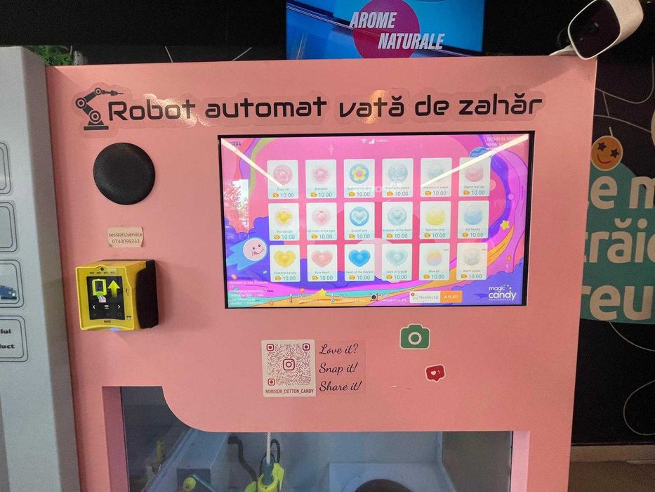 Aparat automat pentru vata de zahar tip Vending