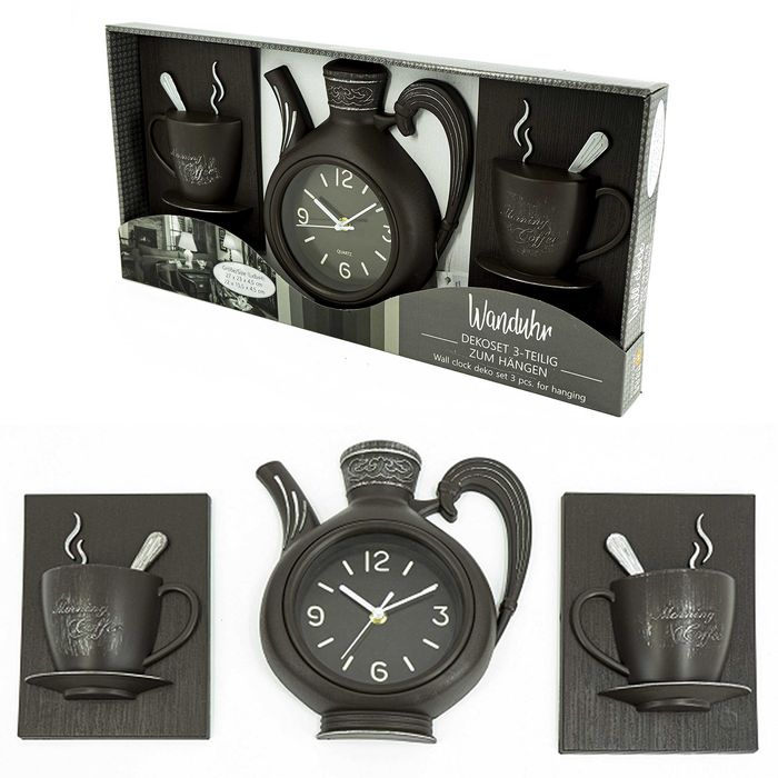 Ceas decorativ  bucatarie/cafenea/HORECA format din 3 piese/cadou