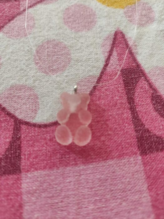 Ръчно изработени.Колие и обеци с мече и захаросано мече на корда.