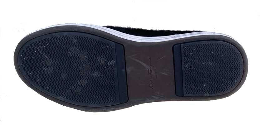 Auth Salvatore Ferragamo Pony Hair Sneakers Pantofi Negru EU42.5