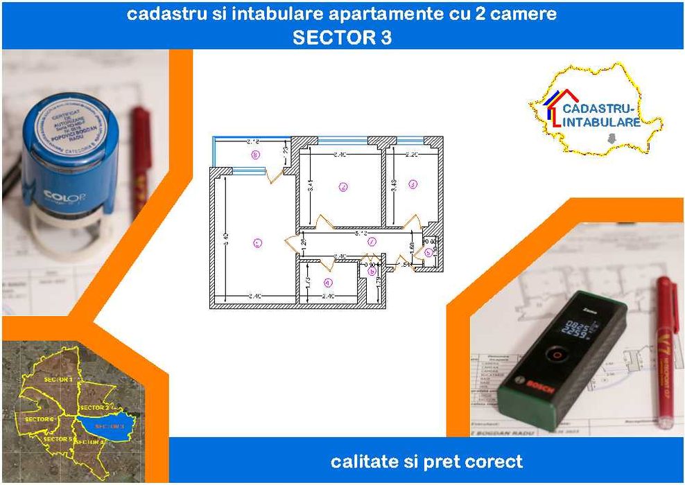 Servicii de cadastru și intabulare – Sector 3, București