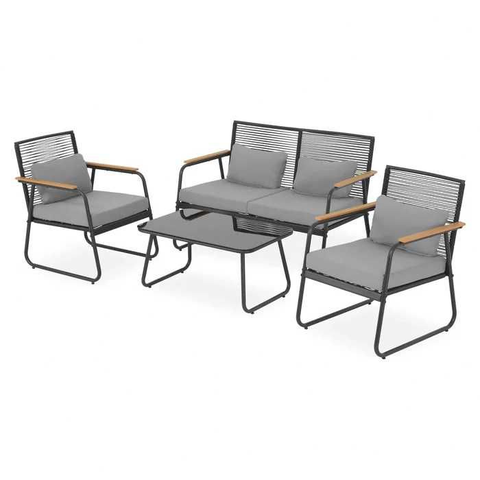 Set mobilier gradina/terasa/balcon 2 fotolii + canapea și masa TIVOLI