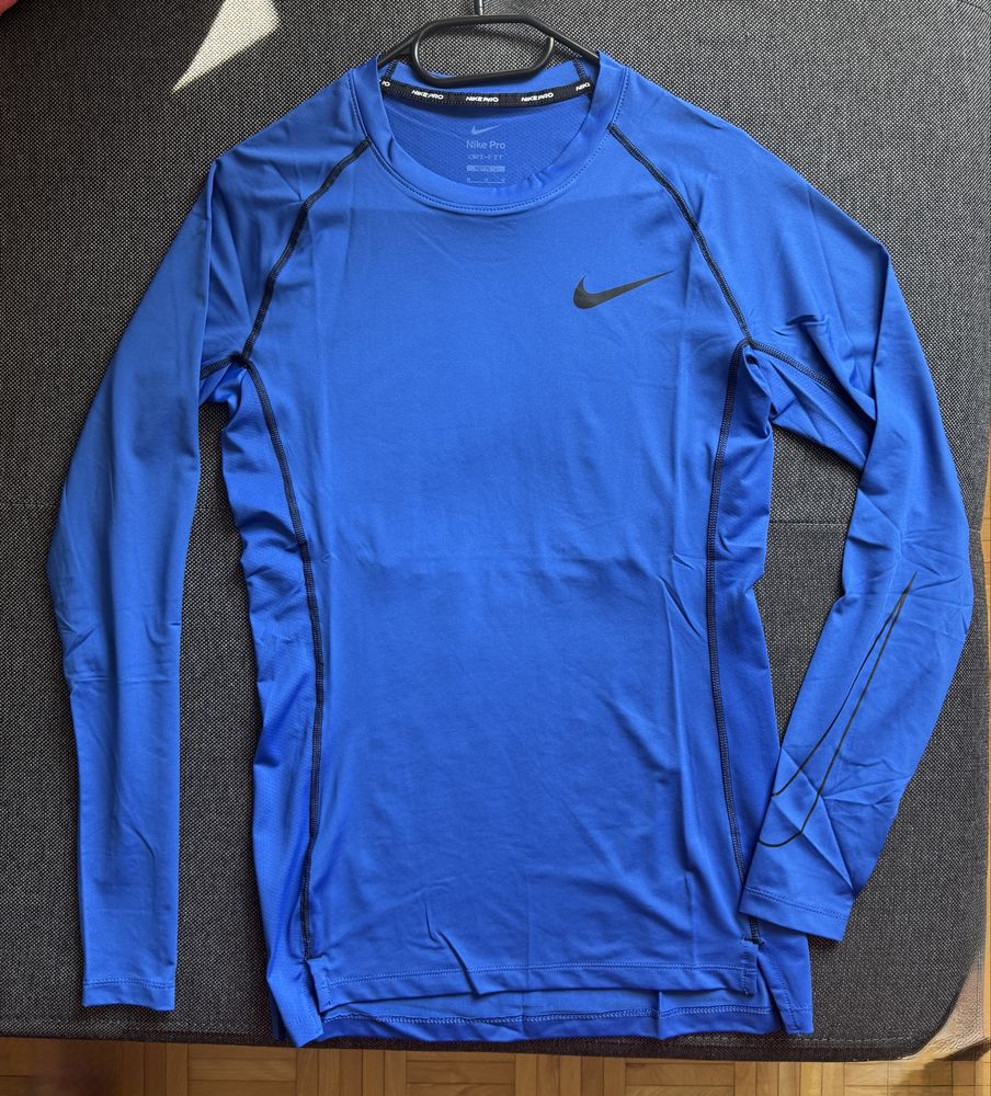 Bluză Nike Pro Tight Dri-Fit alb/albastru royal.