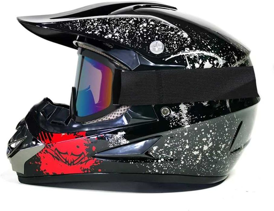 Set Cască Cross cu Mănuși, Ochelari, Cagulă, Mărime S, M, L, XL