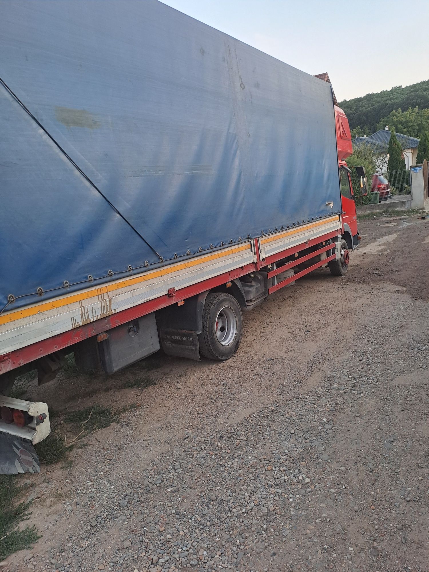 Camion cu platforma și prelata