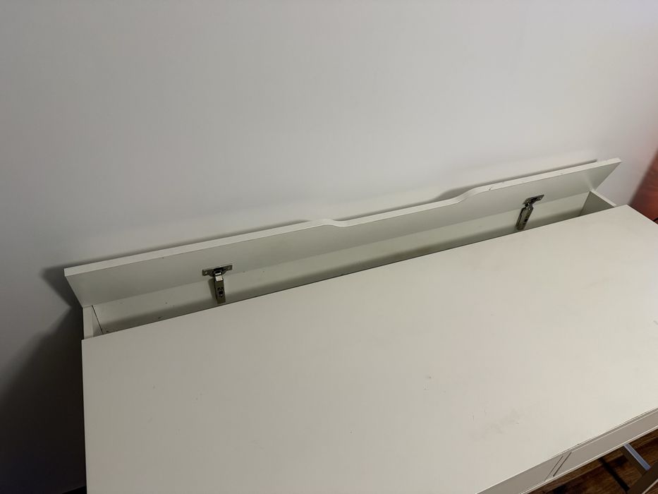 Birou alb Alex IKEA cu 2 sertare 132x58 cm