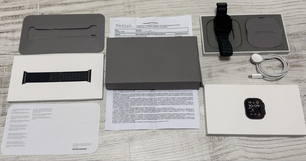 КАТО НОВ Apple Watch Ultra 2 Black LTE 24м. Yettel ПОДАРЪК