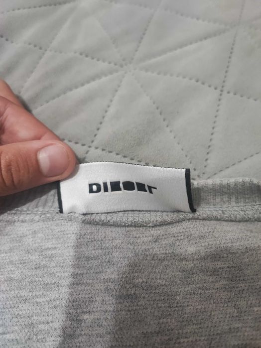 Pulover diesel S-Tina felpa gri menaj cu guler rotund