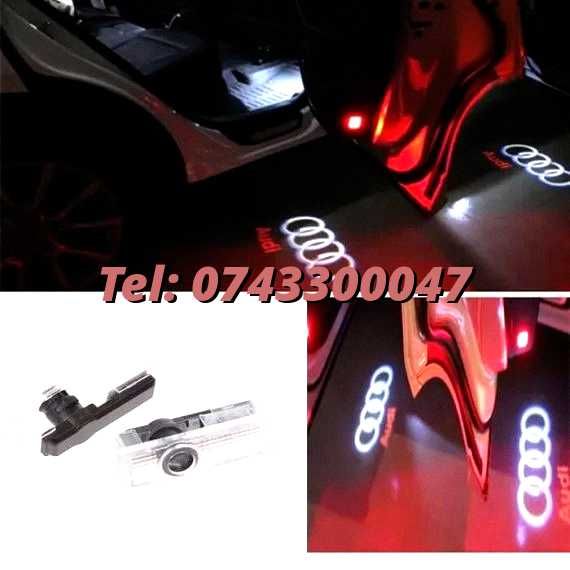 Set Lampi Led Holograme Proiectoare Logo Portiera Audi A3 A4 A5 A6 Q3