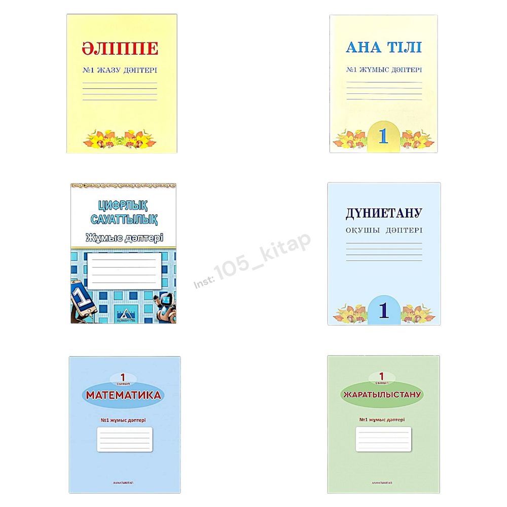 1 сынып комплект жұмыс дәптерлері