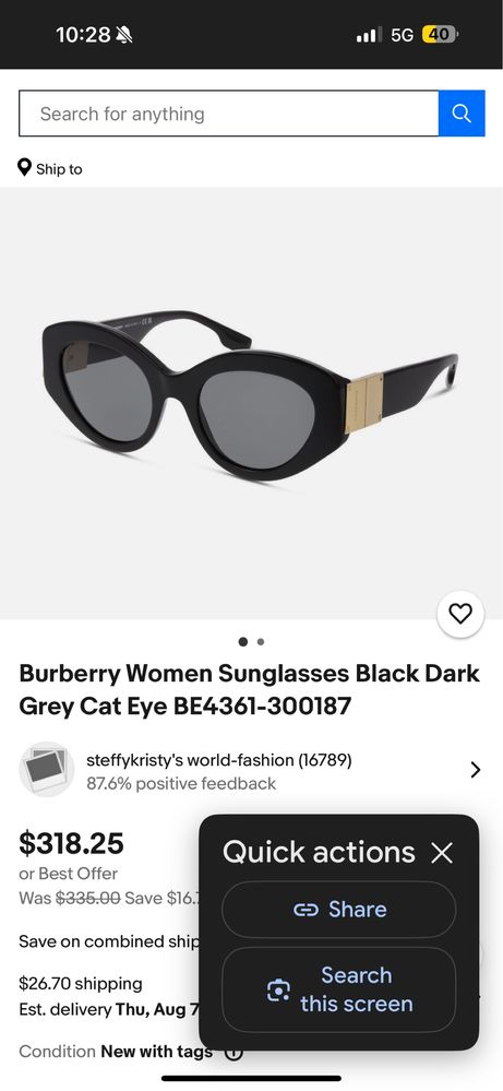 Слънчеви очила Gucci и Burberry - оригинални