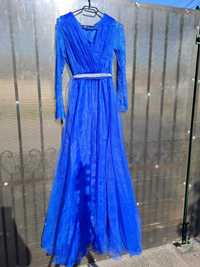 Rochie lungă albastră din voal L