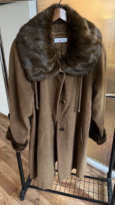 Винтидж дамско палто Fratelli Balli – ангора и агнешка вълна (L–XL)