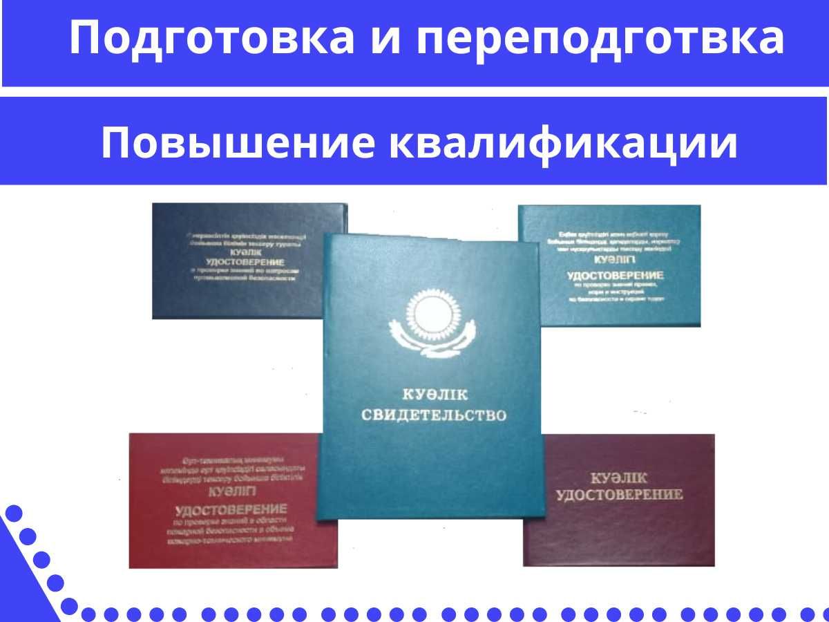 Удостоверение. Подготовка и переподготовка. Повышение квалификации.