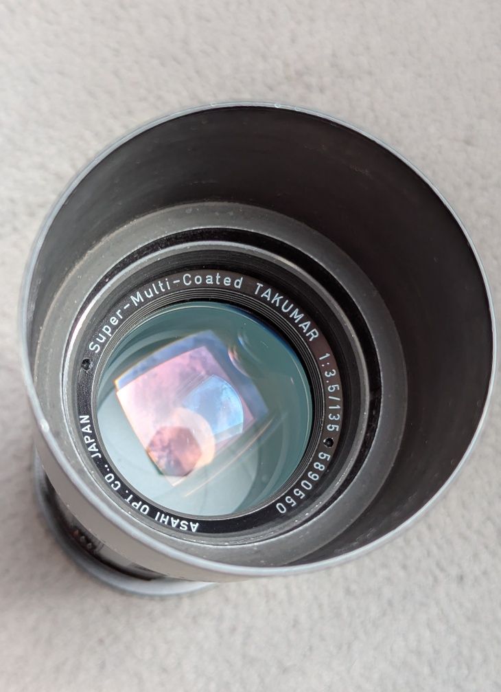 ръчен фотообектив Takumar 3.5/135 Super MC на Canon EF с адаптер