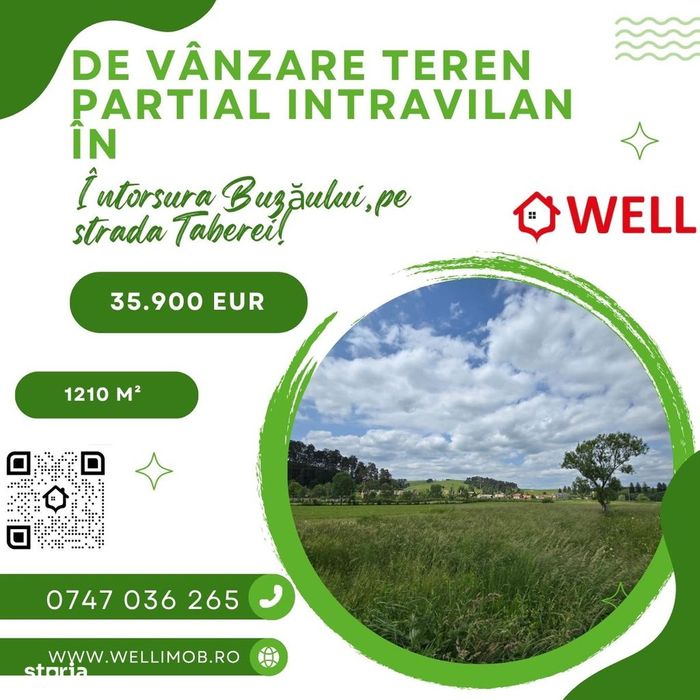 De vânzare teren partial intravilan în Întorsura Buzăului