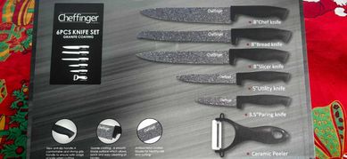 Комплект кухненски ножове с незалепващо мраморно покритие