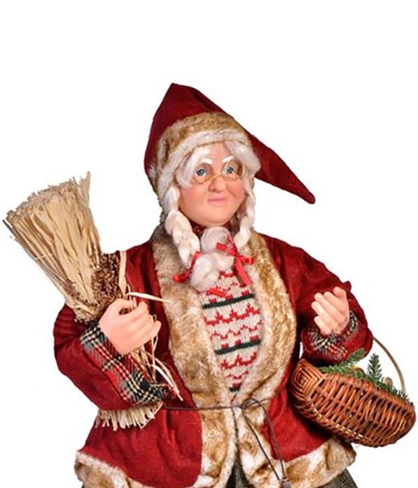 Коледна фигура, Баба Коледа, Реалистичен, 61 см, Червен