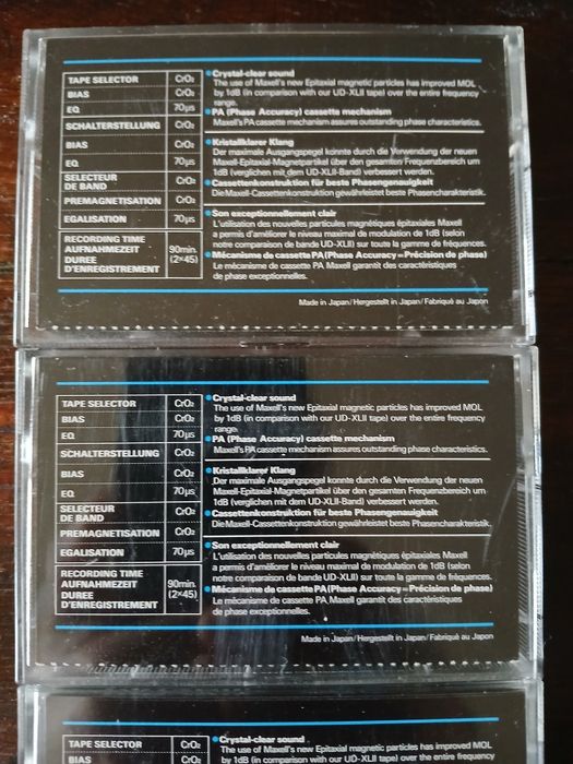 Lot de casete Maxell XLII Epitaxial 90min Made in Japan