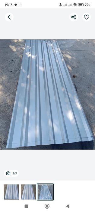 Tabla vopsita alba și gri si șipcă metalica(8004)