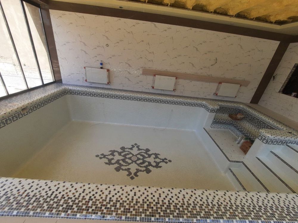 Basseyn sauna fontan quramz строительсво бассейн
