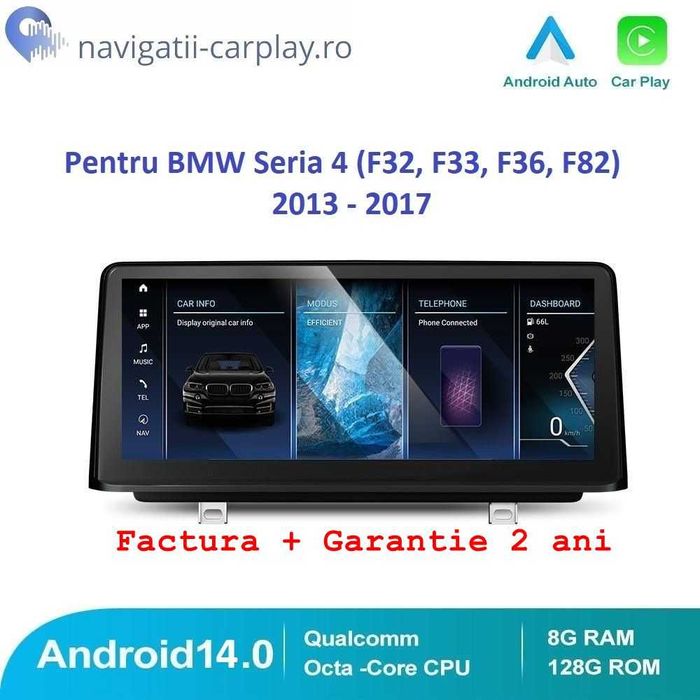 Navigatie Android BMW Seria 3 (F30, F31), Seria 4 (F32) CIC, NBT, EVO