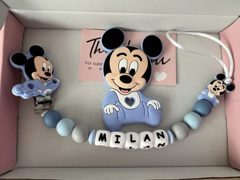 Lantisoare pentru suzete personalizate din silicon alimentar