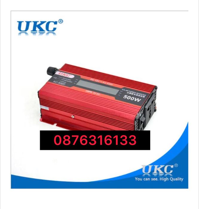 Инвертор за ток UKC, 2000W, 12/220V, Дисплей,