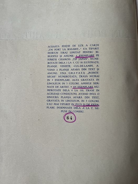 Un port la rasarit, R.Tudoran ,1942 , ex. bibliofil, carte veche