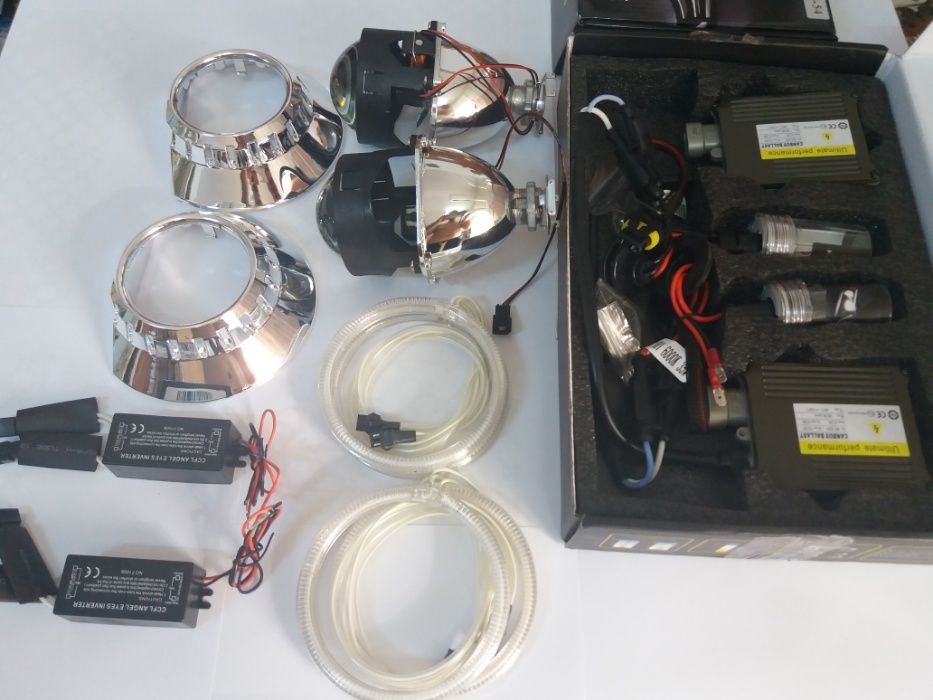 Pachet Lupe BMW E90/91 Lupe Bixenon+Xenon Canbus+Angel Eyes
