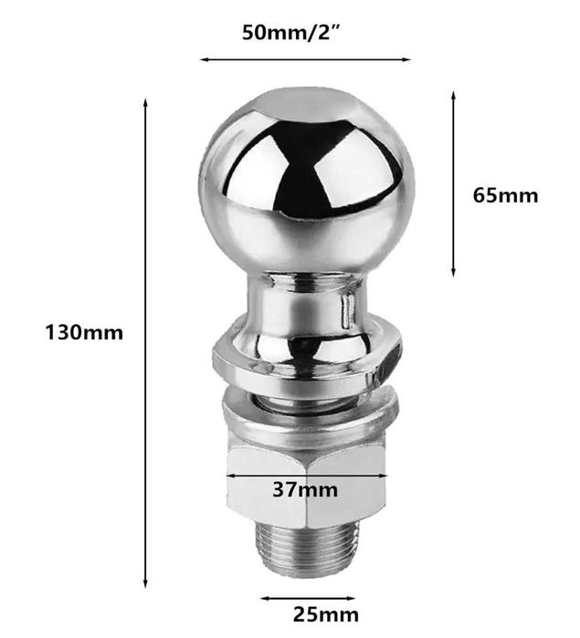 Топка за теглич (50 mm) от неръждаема стомана