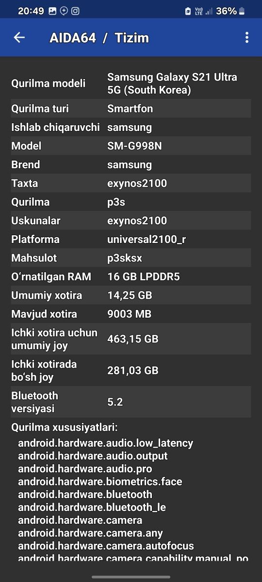 Samsung s21 ultira (korea)