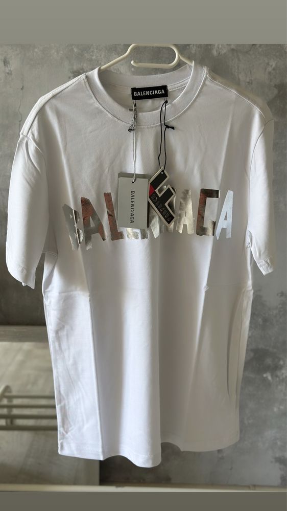 Tricou Balenciaga silver off white amiri