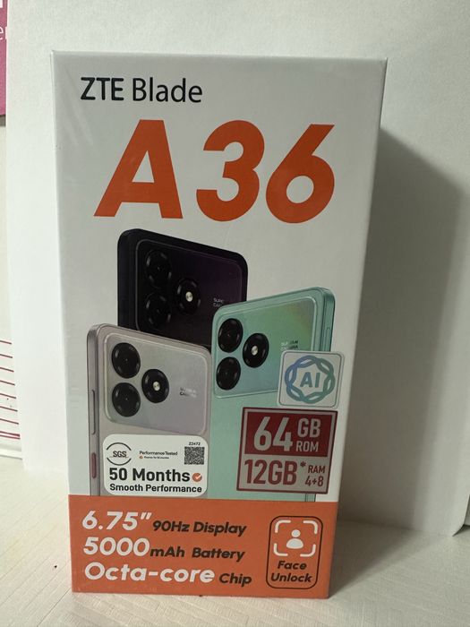 Смартфон-тғлефон ZTE A36/4GB/64GB.