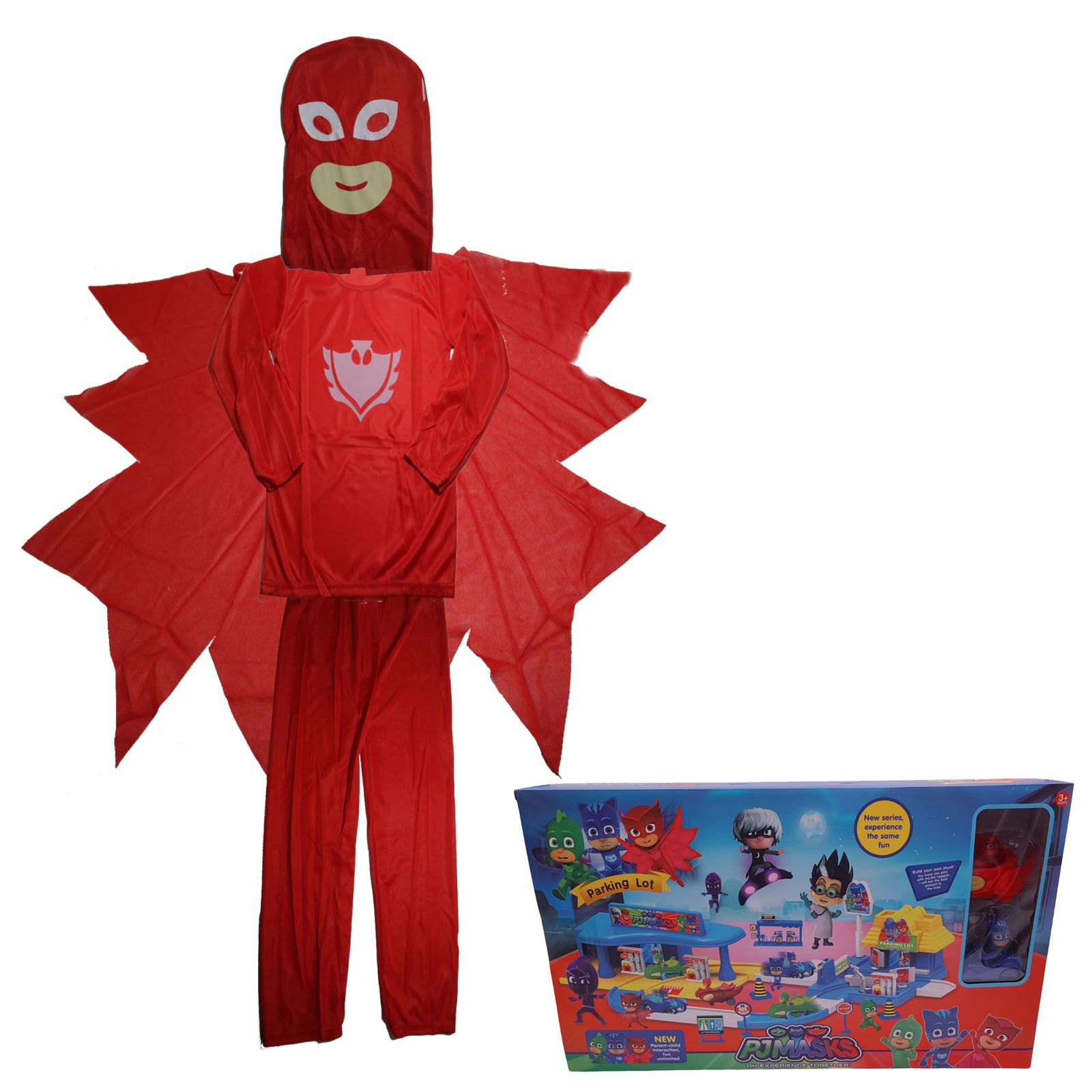 Costum pentru copii Red Owl, marime 3-5 ani, 100-110, cu garaj inclus
