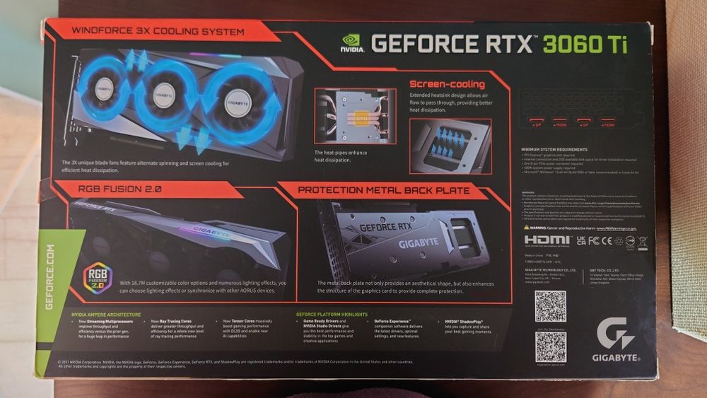 Placa video Gigabyte Gaming OC RTX 3060 TI 8GB