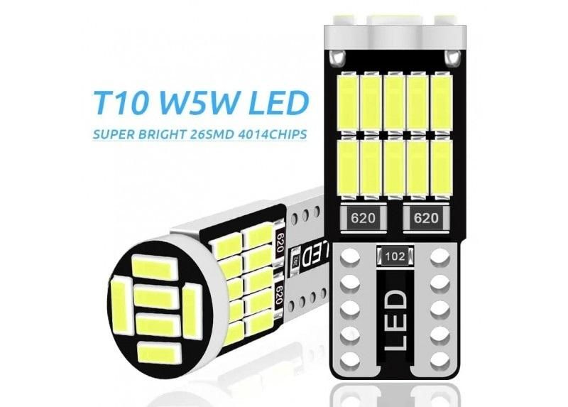 комплект 2броя led диодни габаритни крушки flyseen fls6001, t10  ...