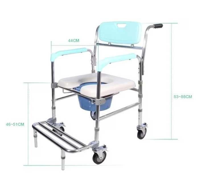 Инвалидна количка CMB-7801L, С тоалетна, Алуминиева