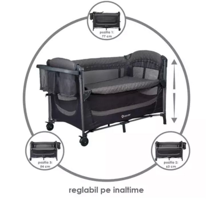 Patut bebe copii co-sleeper Insieme, Greystone,
