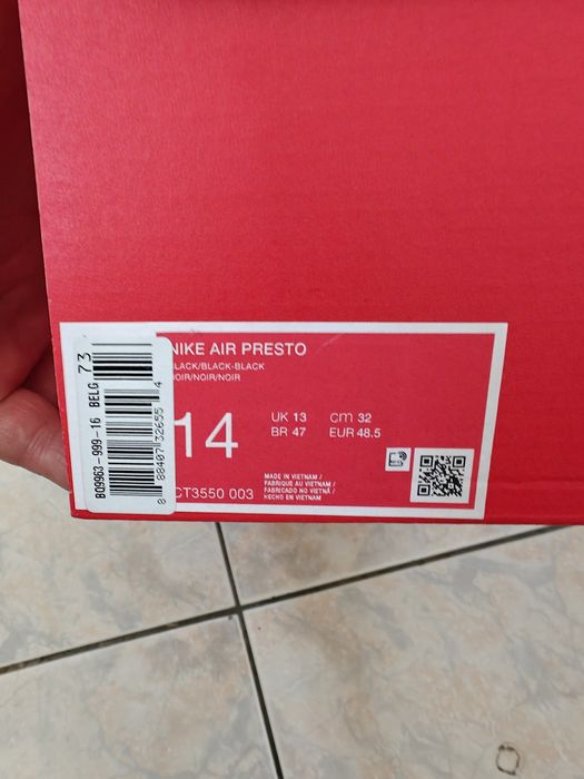 Nike Air Presto, noi, cutie, originali marime 48.5,32 cm