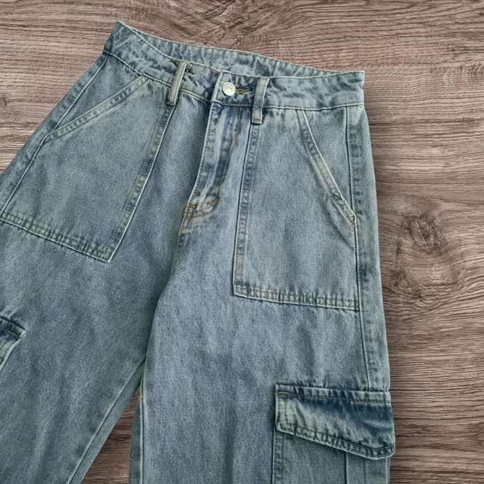 Blugi Cargo cu buzunare* XXS