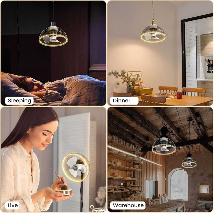 аванни вентилатори ZOTOYI E27 с осветление