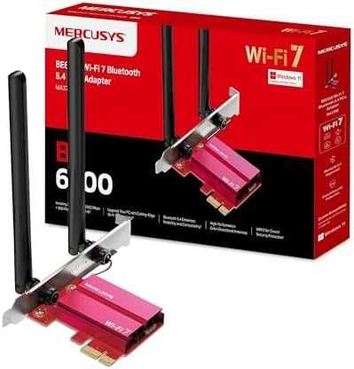 Нова Mercusys MA37BE PCIe WiFi 7 карта Bluetooth и трибандова скорост