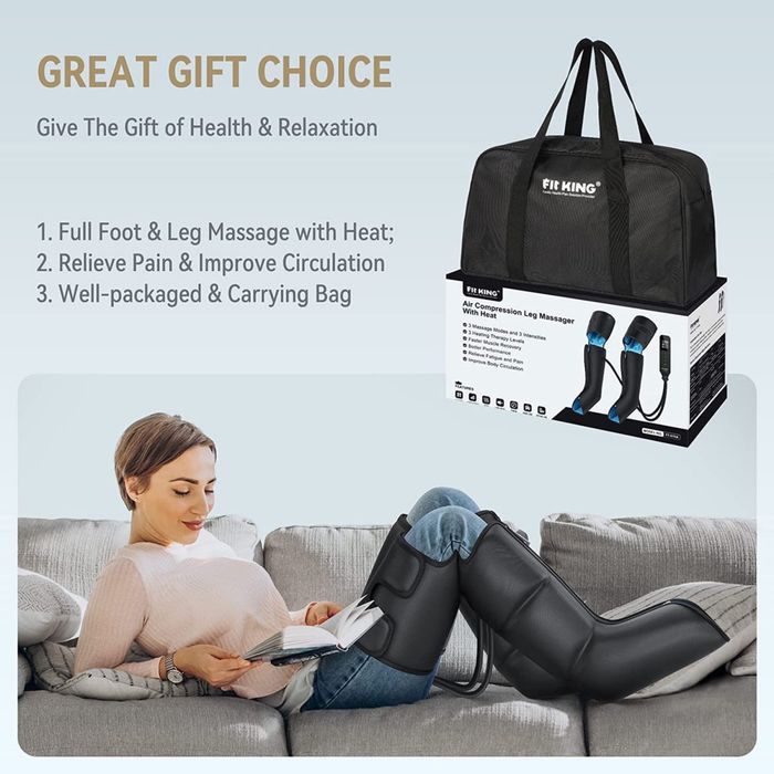 FIT KING Компресионен масажор за крака с топлина и циркулация