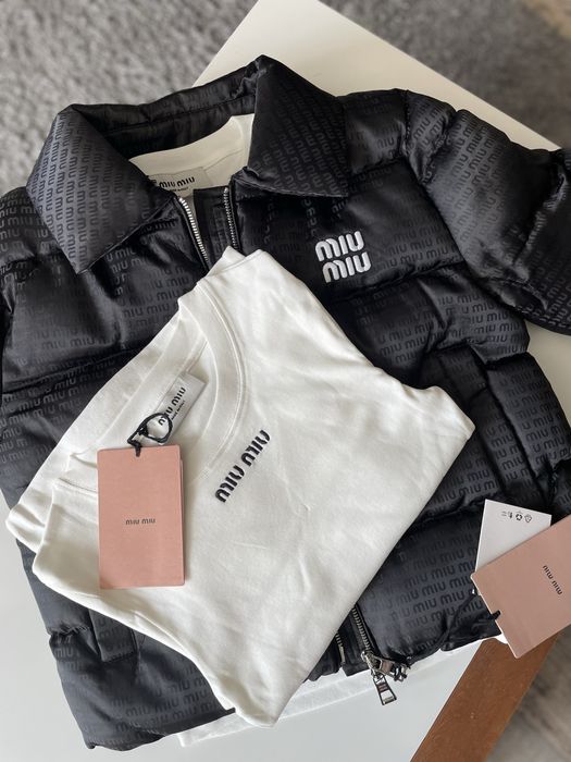 Дамска памучна бяла блуза Miu*miu*