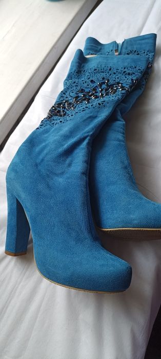 Синие сапоги, женские