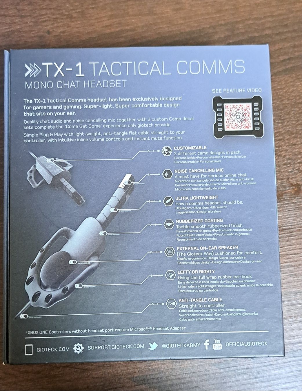 Gioteck TX-1 Tactical Comms Mono Chat Headset for Xbox One and PS4