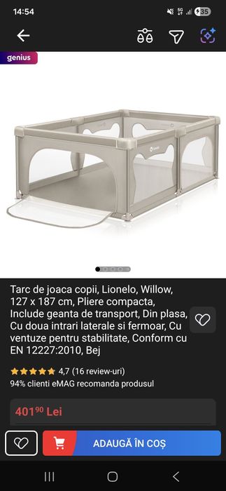 Vând țarc pentru bebeluși