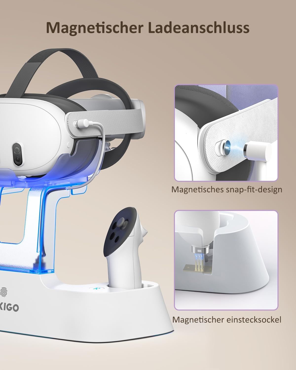 Ъпгрейдната докинг/ зарядна станция за Oculus Quest 3, Meta Quest 3